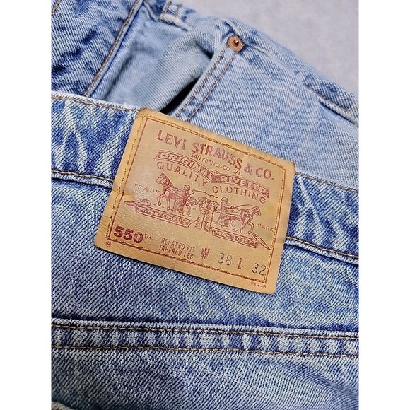 Vintage Levis 550 Jeans Mens 38 36x31 Baggy Taper High Distressed USA Workwear - Picture 15 of 16